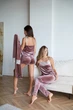 Пижама женская четверка халат майка шорты брюки Tina Collection S темно-розовый - изображение 4