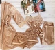 Пижама женская четверка халат майка шорты брюки Tina Collection M бежевый - изображение 2