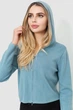 Кофта женская на молнии с капюшоном, цвет джинс, 244R008, S-L - изображение 10