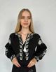 Жіноча вишиванка Esq з вишивкою гладдю на рукавах M чорно-білий (5444) - зображення 2