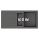 Мойка для кухни HANSGROHE гранитная S52 1000x500мм прямоугольная врезная с сифоном на полторы чаши серая 43357290 - изображение 1