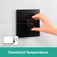 Внешняя часть смесителя без скрытой части HANSGROHE ShowerSelect Comfort E черный латунь 155x155мм 15574670 - изображение 3