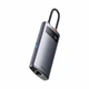 USB-Hub Baseus Metal Gleam Series 4-in-1 Multifunctional Type-C HUB Docking Station Gray （Type-C to USB3.0*3+RJ45*1 (WKWG070113) - изображение 3