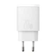 Мережевий зарядний пристрій 1Type-C+1USB з швидкою зарядкою на 20W QC+ PD, блок живлення Compact Quick Charger білий, Baseus (CCXJ-B02) - зображення 1