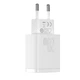 Мережевий зарядний пристрій 1Type-C+1USB з швидкою зарядкою на 20W QC+ PD, блок живлення Compact Quick Charger білий, Baseus (CCXJ-B02) - зображення 4