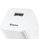 Мережевий зарядний пристрій для USB з швидкою зарядкою QC3.0 24W Wall Charger, блок живлення білий, Baseus (CCALL-BX02) - зображення 3