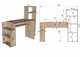 Компьютерный стол с полками из ДСП Morelli ST-0025 Ш 145/В 119/Г 51см антрацит/дуб сонома - изображение 3