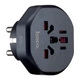 Переходник сетевой Hoco AC6 Unimpeded universal conversion plug (EU) Black - изображение 1