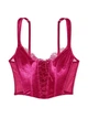 Корсет Victoria's Secret Unlined Lace-Up Velvet Corset Top S Рожевий - зображення 3