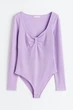 Боди H&M L сиреневый 31011137323 - изображение 1