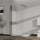 Душова скляна перегородка AVKO Glass S251 Clear Чорний на 1 секцію 195 х 90 см - зображення 1
