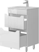 Тумба напольная JUVENTA Neo-50 белая с умывальником SANOVIT Practico-50 - изображение 2