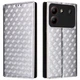 Чехол Deexe Rhombus Book для ZTE Blade A54 - Silver - изображение 1