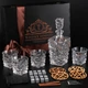 Мужской подарочный набор с четырьмя бокалами и графином Bohemia Glacier и камнями для виски 350 мл WS405D - изображение 2