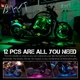Комплект светодиодной RGB подсветки KIEND MT12 Bluetooth для мотоцикла Черный (1013-482-00) - изображение 4
