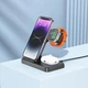 Бездротова зарядка Qi 3в1 Borofone BQ26 |15W Max| Док-станція для iPhone + iWatch + Airpods Black - зображення 2