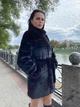 Шуба из искусственного меха шиншиллы с воротником - стойкой и поясом MNC черный 39rv163 42 - изображение 4