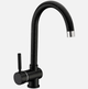Смеситель кухонный AQUAMARIN KRONER 360 BLACK-COMBI Черный - изображение 1