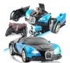 Робот трансформер машинка 30см дитяча 2в1 Bugatti Car Robot TT663 на пульті керування, Black\Blue - зображення 4