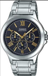 Мужские наручные часы CASIO MTP-V300D-1A2 Серебро\черный с золотым экраном Светонакопители на стрелках - изображение 3