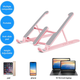 Подставка для ноутбука складная Laptop Stand 25х22 см ТИП3 Розовая ABS пластик и силикон - изображение 2
