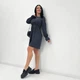 Вельветовое платье с завышенной талией Fashion 42/44 графит - изображение 1