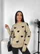 Светр вовняний теплий жіночий Oversize 42/46 Бежевий - зображення 3