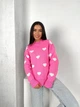 Светр вовняний теплий жіночий Oversize 42/46 Рожевий - зображення 1