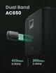 WiFi-адаптер UGREEN USB для ПК AC650 5G/2.4G двохдіапазонний Mini Wireless (CM448) - зображення 3