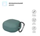 Силиконовый чехол для наушников Samsung Galaxy Buds Live/Buds 2/Buds 2 Pro/Buds Pro/Buds FE SM-R400, Hang Case, зеленый, ультратонкий защитный кейс толщиной 2 мм, защита от царапин, пыли и ударов, компактный, с карабином для крепления - изображение 2