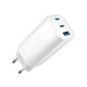 Зарядний пристрій Gembird USB-A + 2xType-C (PD18W + QC3.0 27W) white (TA-UC-PDQC65-01-W) - зображення 3