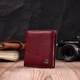 Кожаный женский кошелек ST Leather 9,5х10,3х1,5 см (acs0028385) Бордовый - изображение 6