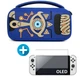 Комплект: жесткий защитный кейс чехол The Legend of Zelda (Blue) + защитное стекло для игровой консоли Nintendo Switch OLED [417408060] - изображение 1