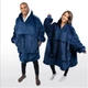 Плед толстовка Huggle Hoodie blue с капюшоном рукавами onesize - изображение 6