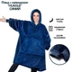 Плед толстовка Huggle Hoodie blue с капюшоном рукавами onesize - изображение 7