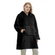 Плед толстовка Huggle Hoodie black с капюшоном рукавами onesize - изображение 7