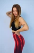 Лосіни легінси жіночі спортивні з ефектом push-up (пуш-ап) Безшовні Тайтси Неон Червоний розмір S (70036) - зображення 3