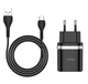Адаптер сетевой HOCO Type-C cable Smart FCP/AFC C12Q 1USB 3A 18W QC3.0 black - изображение 1