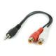 Аудіо-кабель Cablexpert 3.5 мм - 2xRCA (M/F), 0.2 м, чорний (CCA-406) - зображення 3