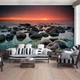 3D Фотообои морской пейзаж 368 x 254 см Камни на воде (13031P8)+клей - изображение 7
