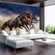 Флизелиновые 3D фотообои детские 254x184 см Три красивых коня (1217V4)+клей - изображение 7