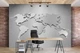 Флизелиновые 3D фотообои карта мира фото 254 x 184 см Стальная (13012V4)+клей - изображение 6