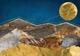 Флизелиновые фото обои геометрический узор 254 x 184 см Абстракция - Золотые горы и луна (13810V4)+клей - изображение 2