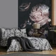 Флизелиновые фотообои 3D Розы Пионы 184x254 см Винтажные цветы на черном фоне (13525V4A)+клей - изображение 4