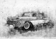 Флизелиновые фотообои на стену Транспорт Авто Ретро Бетон 254x184 см Старый черно-белый автомобиль (13013V4)+клей - изображение 2