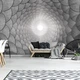 Флизелиновые фотообои тоннель 254x184 см Серая Абстракция 3D (3378V4)+клей - изображение 1