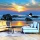 Флизелиновые фотообои в зал 312x219 см Ландшафт Пляж 3Д Закат солнца на море (170VEXXL)+клей - изображение 1