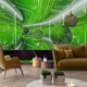 Абстракция флизелиновые фотообои на стену Зеленый коридор с шарами 3D Геометрический Туннель (10077V)+клей - изображение 11