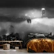 Флизелиновые фотообои ночной город черно белые 254x184 см Городские небоскребы ночью в тумане (14612V4)+клей - изображение 4