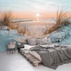 Флизелиновые фотообои для кухни 368x280 см 3D Морской пейзаж Закат на песчаном пляже (14021V10) +клей - изображение 4